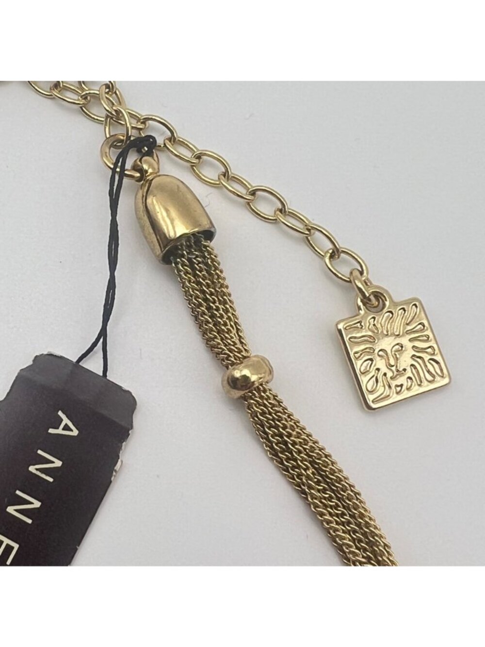 NWT Anne Klein Gold Tone Multi Strand Woven Mesh Station Necklace 15.5-18.5" - Picture 3 of 9